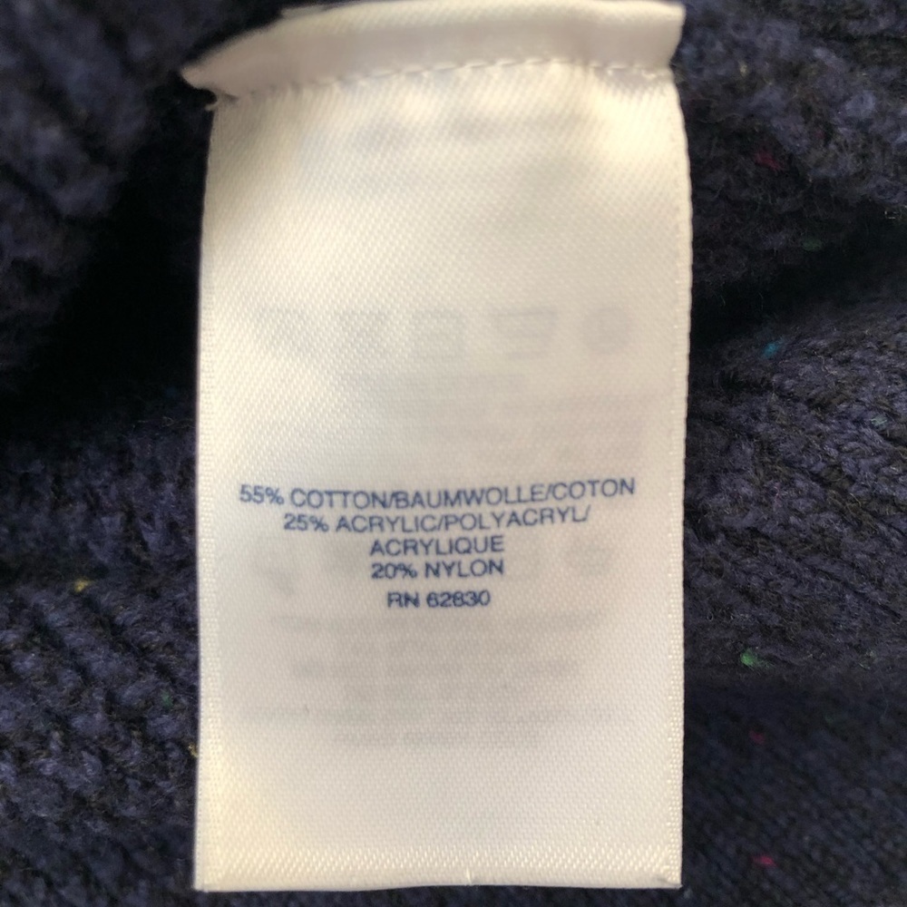 Lands End Blue Speckled Confetti Quarter Zip Knit Sweater Mock Neck Small - Picture 6 of 14